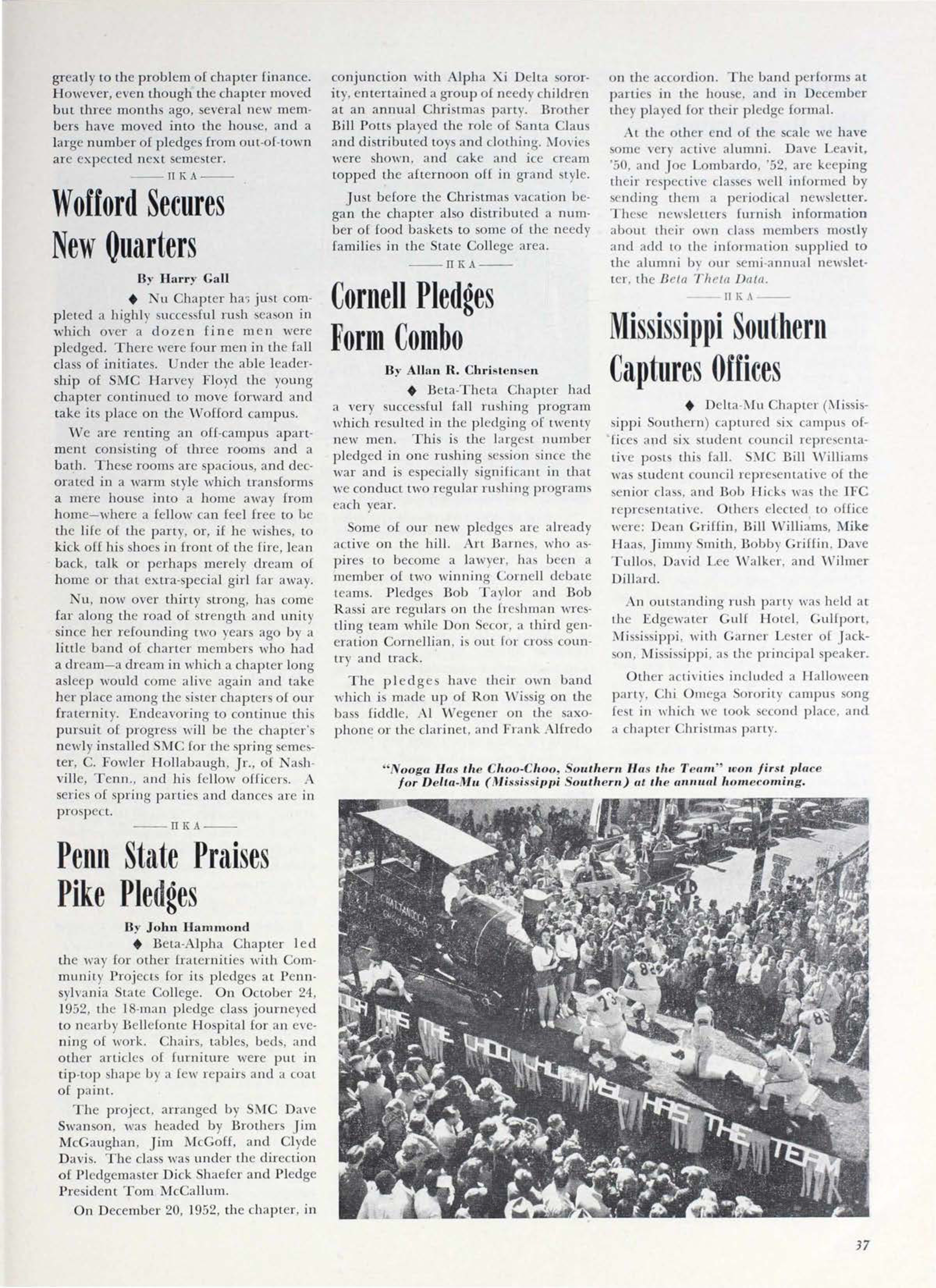 Penn State Praises Pike Pledges